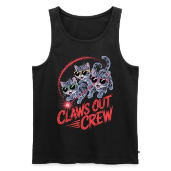 Claws Out – pure cat power - Men's Premium Organic Tank Top - black - Front - AI Model Male 178 light (178cm)