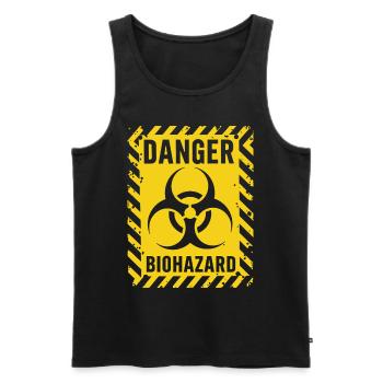 Danger Biohazard Grunge Zombies Apocalypse - Débardeur bio Premium Homme - noir - Devant - Michal (187cm)