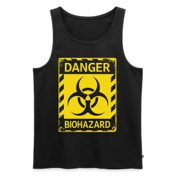 Danger Biohazard Grunge Zombies Apocalypse - Débardeur bio Premium Homme - noir - Devant - Michal (187cm)