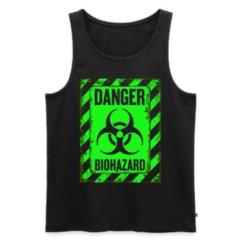 Danger Biohazard Grunge Zombies Apocalypse - Débardeur bio Premium Homme - noir - Devant - Michal (187cm)