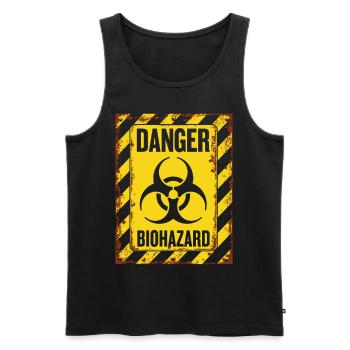 Danger Biohazard Grunge Zombies Apocalypse - Débardeur bio Premium Homme - noir - Devant - Michal (187cm)