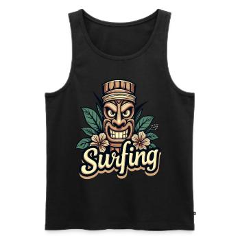 Tiki Surfing Vibes - Pure sensation hawaïenne - Débardeur bio Premium Homme - noir - Devant - Michal (187cm)
