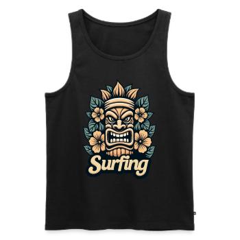 Tiki Surfing Vibes - Pure sensation hawaïenne - Débardeur bio Premium Homme - noir - Devant - Michal (187cm)