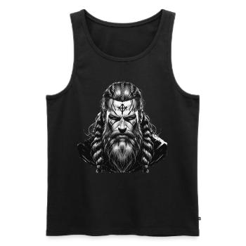 Nordische Mythologie Wikinger Krieger Valhalla - Männer Premium Bio Tank Top - Schwarz - Vorne - Michal (187cm)