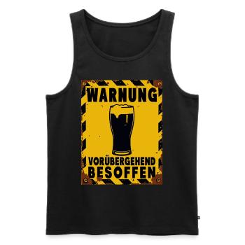Warning sign beer mood – temporarily drunk - Men's Premium Organic Tank Top - black - Front - Michal (187cm)