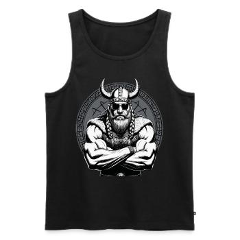 Norse Mythology Viking Warrior Valhalla - Men's Premium Organic Tank Top - black - Front - Michal (187cm)