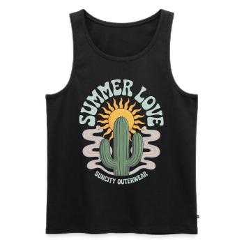 Kaktus Sonne Retro Style - Männer Premium Bio Tank Top - Schwarz - Vorne - AI Model Male 178 light (178cm)