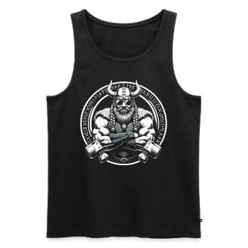 Norse Mythology Viking Warrior Valhalla - Men's Premium Organic Tank Top - black - Front - Michal (187cm)