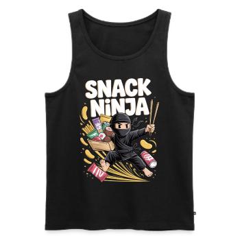 Snack Ninja – Attack of Treats - Men's Premium Organic Tank Top - black - Front - AI Model Male 178 light (178cm)