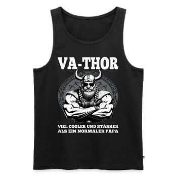 VA-THOR WIKINGER Vater Papa Viking Vatertag - Männer Premium Bio Tank Top - Schwarz - Vorne - AI Model Male 178 light (178cm)