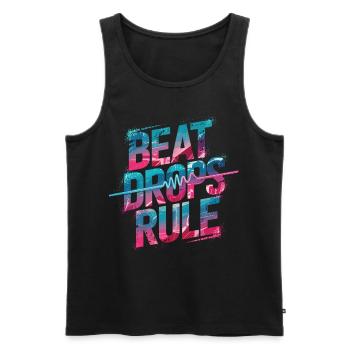 Beat Drop – Music Reigns - EDM Sound Power - Men's Premium Organic Tank Top - black - Front - AI Model Male 178 light (178cm)