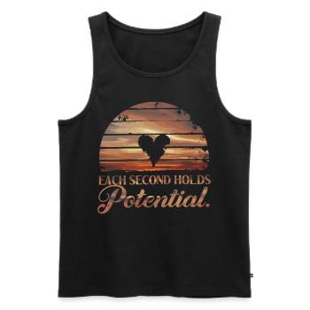 Every moment counts, seize every second - Men's Premium Organic Tank Top - black - Front - AI Model Male 178 light (178cm)