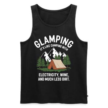 Glamping statt Camping - Männer Premium Bio Tank Top - Schwarz - Vorne - AI Model Male 178 light (178cm)