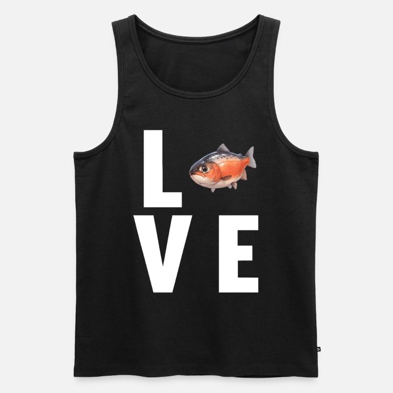 Lachse Lachs - Männer Premium Bio Tank Top - Schwarz