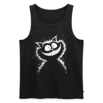 Black and white Cheshire Cat – dark fluffy wild - Men's Premium Organic Tank Top - black - Front - AI Model Male 178 light (178cm)