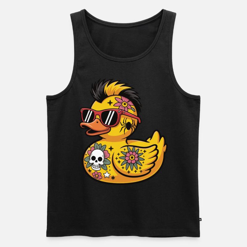 Tätowierte Gummiente im Punk-Stil Accessoires - Männer Premium Bio Tank Top - Schwarz