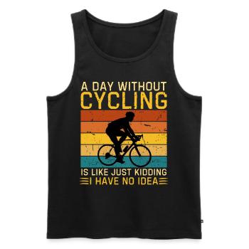 lustiger Fahrrad Spruch Radfahrer - Männer Premium Bio Tank Top - Schwarz - Vorne - AI Model Male 178 light (178cm)