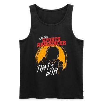 Commentator Sports Presenter - Men's Premium Organic Tank Top - black - Front - AI Model Male 178 light (178cm)
