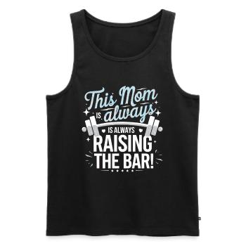 This mom always raises the bar Fitness - Men's Premium Organic Tank Top - black - Front - AI Model Male 178 light (178cm)