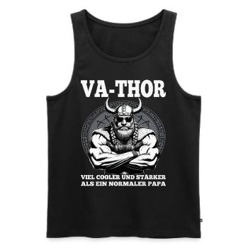 VA-THOR WIKINGER Vater Papa Viking Vatertag - Männer Premium Bio Tank Top - Schwarz - Vorne - AI Model Male 178 light (178cm)