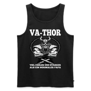 VA-THOR WIKINGER Vater Papa Viking Vatertag - Männer Premium Bio Tank Top - Schwarz - Vorne - AI Model Male 178 light (178cm)