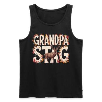 Stolzer Hirsch – Geschenk für Großvater - Männer Premium Bio Tank Top - Schwarz - Vorne - Michal (187cm)