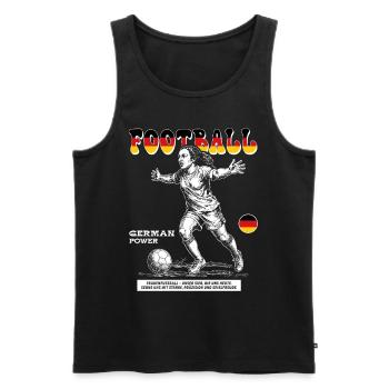 GER Freizeitspielerin Shirt: Spaß mit Fußball - Männer Premium Bio Tank Top - Schwarz - Vorne - Michal (187cm)