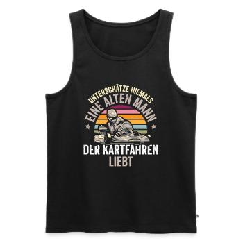 Zum Go-Kart-Fahren geboren, zur Schule gezwungen - Männer Premium Bio Tank Top - Schwarz - Vorne - Michal (187cm)