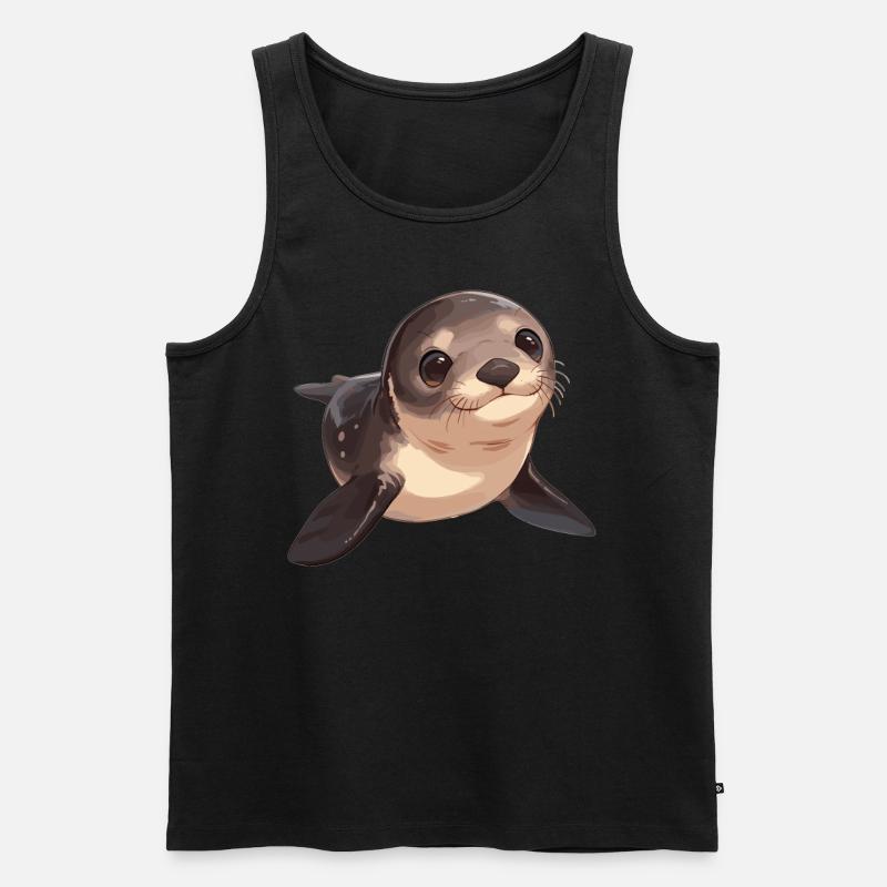 Seelöwen Seelöwe - Männer Premium Bio Tank Top - Schwarz