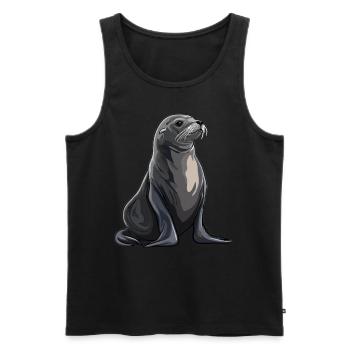 Sea Lions Sea Lion - Men's Premium Organic Tank Top - black - Front - AI Model Male 178 light (178cm)
