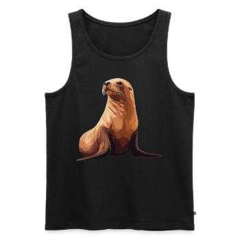 Sea Lions Sea Lion - Men's Premium Organic Tank Top - black - Front - Michal (187cm)