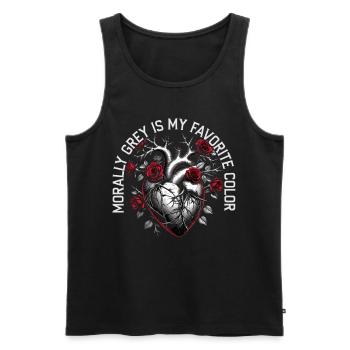 Dark Romance Booktok Morally Grey - Men's Premium Organic Tank Top - black - Front - AI Model Male 178 light (178cm)