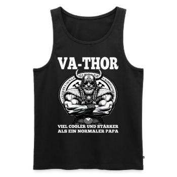 VA-THOR WIKINGER Vater Papa Viking Vatertag - Männer Premium Bio Tank Top - Schwarz - Vorne - AI Model Male 178 light (178cm)