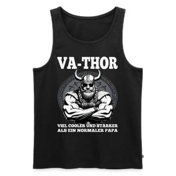VA-THOR WIKINGER Vater Papa Viking Vatertag - Männer Premium Bio Tank Top - Schwarz - Vorne - AI Model Male 178 light (178cm)