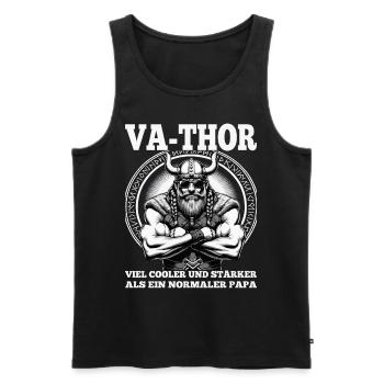VA-THOR WIKINGER Vater Papa Viking Vatertag - Männer Premium Bio Tank Top - Schwarz - Vorne - AI Model Male 178 light (178cm)