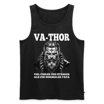 VA-THOR WIKINGER Vater Papa Viking Vatertag - Männer Premium Bio Tank Top - Schwarz - Vorne - AI Model Male 178 light (178cm)