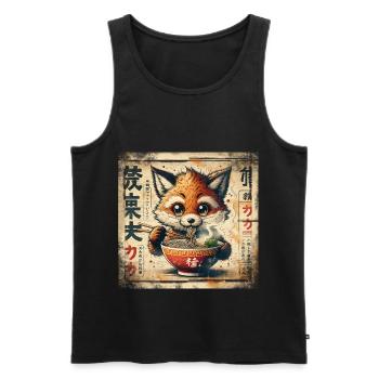 Fuchs Ramen - Männer Premium Bio Tank Top - Schwarz - Vorne - Michal (187cm)