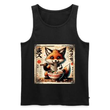 Ramen Fox - Débardeur bio Premium Homme - noir - Devant - Michal (187cm)