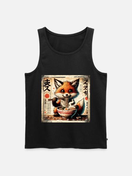 Ramen Fox - Men's Premium Organic Tank Top - black