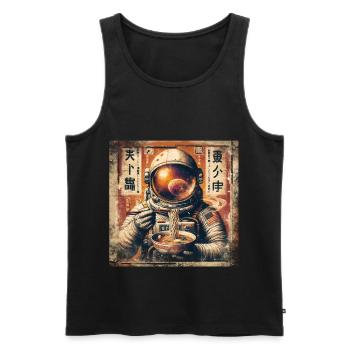 Astronaut Ramen - Men's Premium Organic Tank Top - black - Front - Michal (187cm)