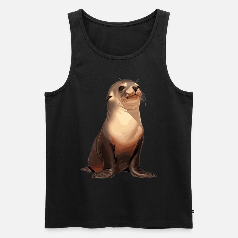 Seelöwen Seelöwe - Männer Premium Bio Tank Top - Schwarz