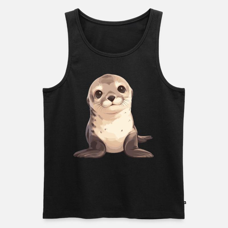 Seelöwen Seelöwe - Männer Premium Bio Tank Top - Schwarz