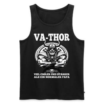 VA-THOR WIKINGER Vater Papa Viking Vatertag - Männer Premium Bio Tank Top - Schwarz - Vorne - AI Model Male 178 light (178cm)