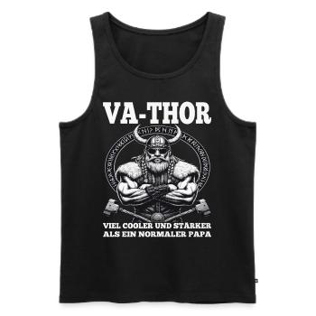 VA-THOR WIKINGER Vater Papa Viking Vatertag - Männer Premium Bio Tank Top - Schwarz - Vorne - AI Model Male 178 light (178cm)