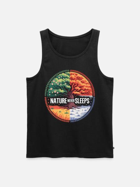 Vier Jahreszeiten Natur Shirt - Männer Premium Bio Tank Top - Schwarz