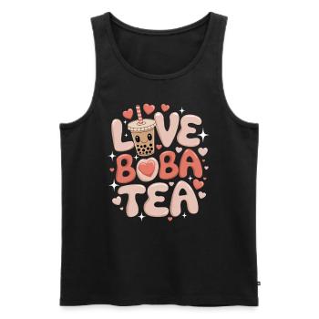 Love Boba Tea, Japonais - Débardeur bio Premium Homme - noir - Devant - Michal (187cm)