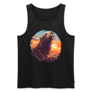 Sea Lions Sea Lion - Men's Premium Organic Tank Top - black - Front - Michal (187cm)