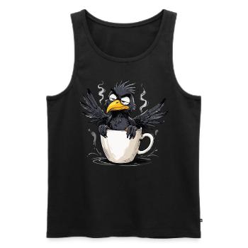 Bird don't want coffee before you ask no - Men's Premium Organic Tank Top - black - Front - AI Model Male 178 light (178cm)
