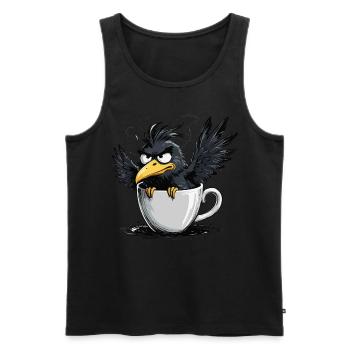 Bird don't want coffee before you ask no - Men's Premium Organic Tank Top - black - Front - AI Model Male 178 light (178cm)