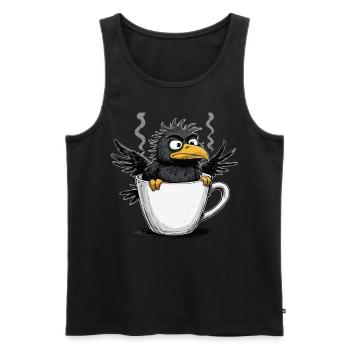 Bird don't want coffee before you ask no - Men's Premium Organic Tank Top - black - Front - AI Model Male 178 light (178cm)